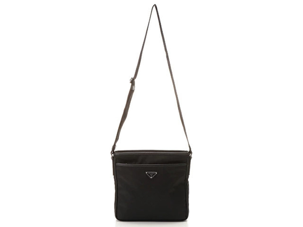 Prada Shoulder Bag Hobo Black Saffiano Leather